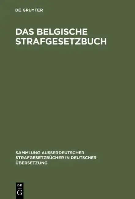 Cover of Das Belgische Strafgesetzbuch