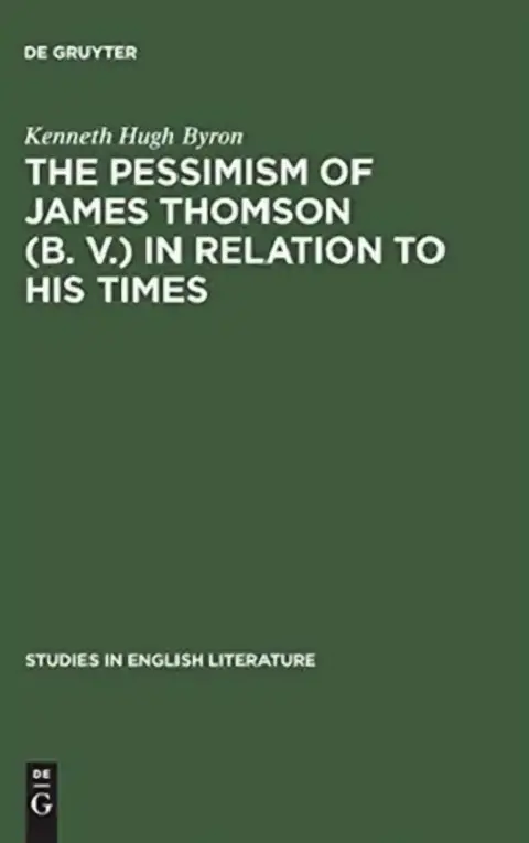 Cover of The Pessimism of James Thomson (B. V.) in Relation to His Times