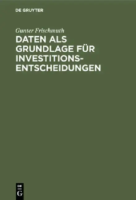 Cover of Daten als Grundlage für Investitionsentscheidungen