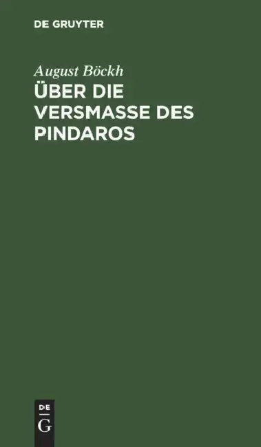 Cover of Über Die Versmaße Des Pindaros