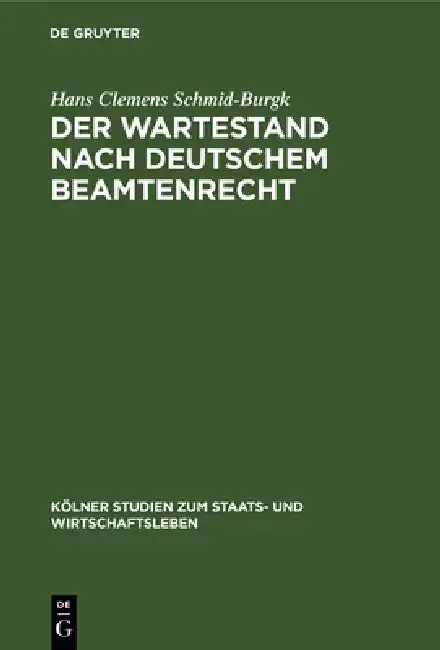 Cover of Der Wartestand nach deutschem Beamtenrecht