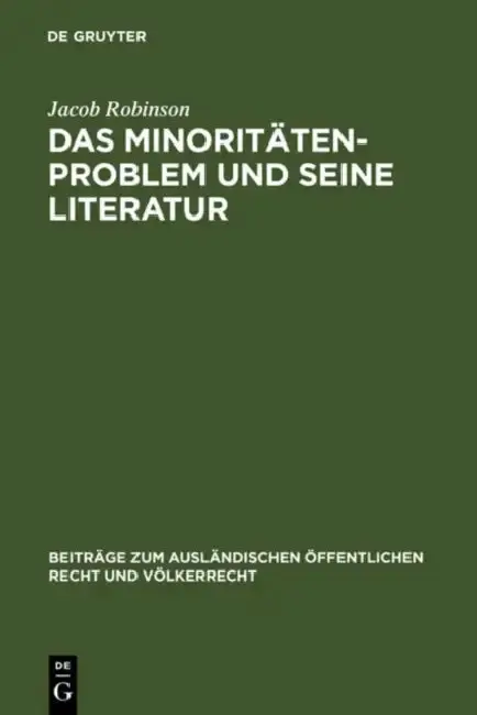 Cover of Das Minoritätenproblem und seine Literatur