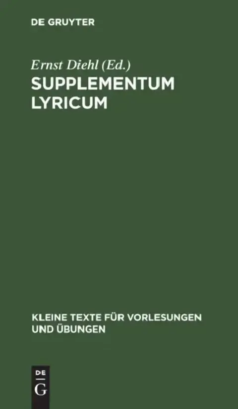 Cover of Supplementum Lyricum