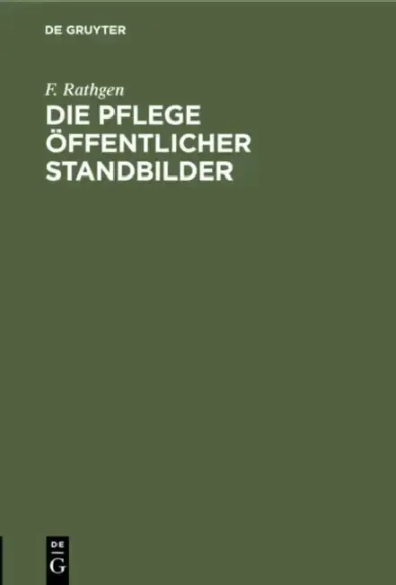 Cover of Die Pflege Öffentlicher Standbilder