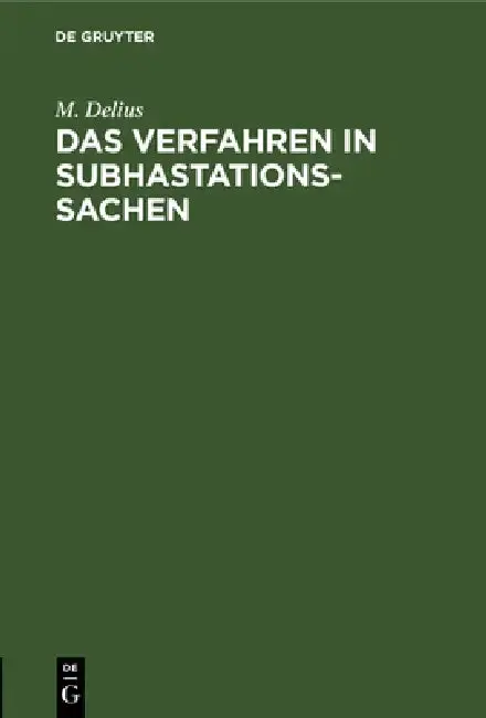 Cover of Das Verfahren in Subhastationssachen