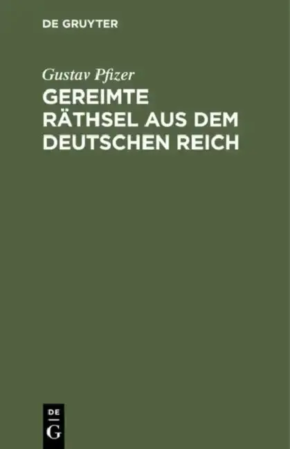Cover of Gereimte Räthsel aus dem Deutschen Reich
