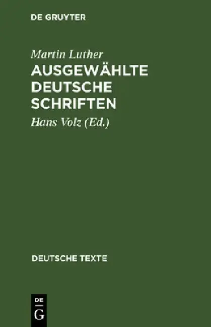 Cover of Ausgewählte deutsche Schriften