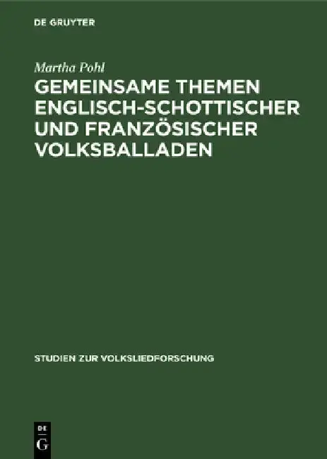 Cover of Gemeinsame Themen Englisch-Schottischer Und Französischer Volksballaden