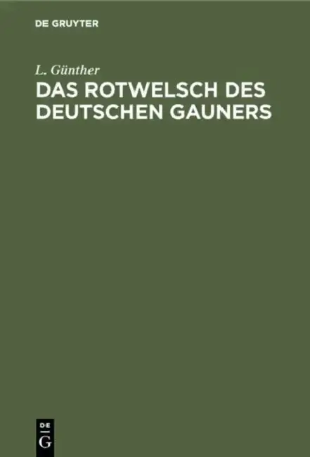 Cover of Das Rotwelsch Des Deutschen Gauners