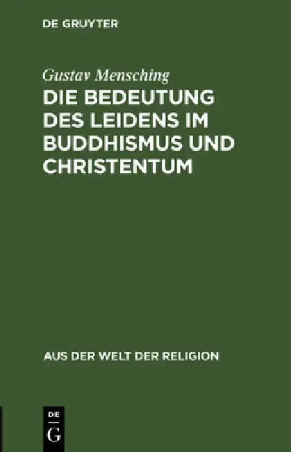 Cover of Die Bedeutung Des Leidens Im Buddhismus Und Christentum