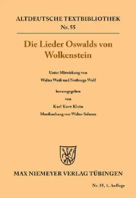 Cover of Die Lieder Oswalds von Wolkenstein