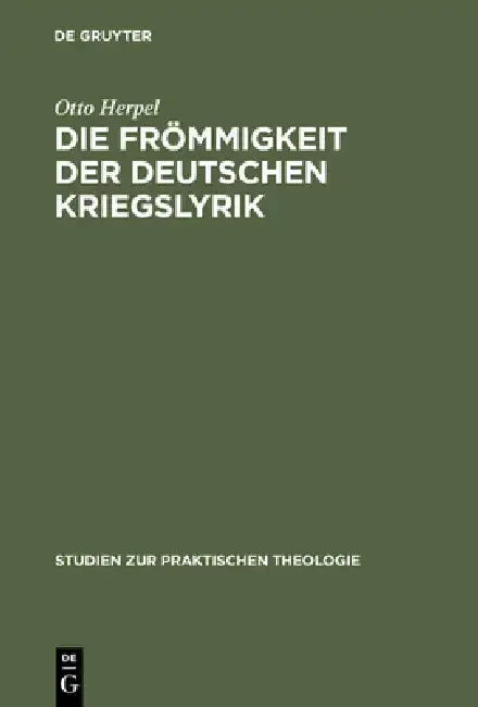 Cover of Die Frömmigkeit der deutschen Kriegslyrik
