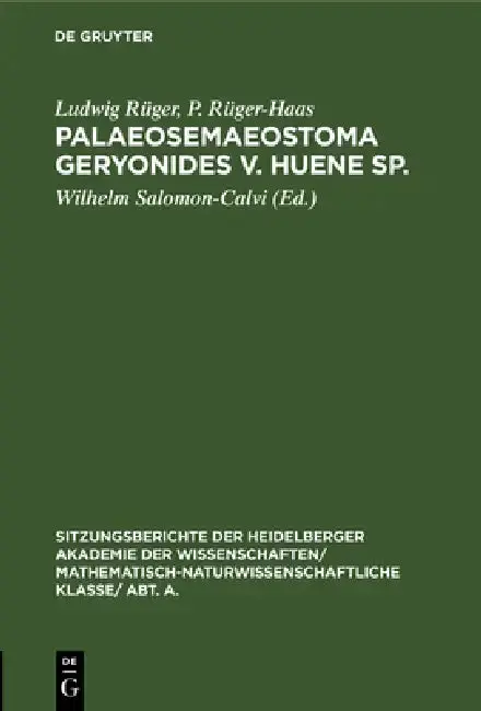 Cover of Palaeosemaeostoma geryonides v. Huene sp.