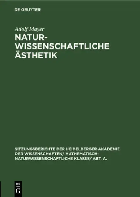 Cover of Naturwissenschaftliche Ästhetik