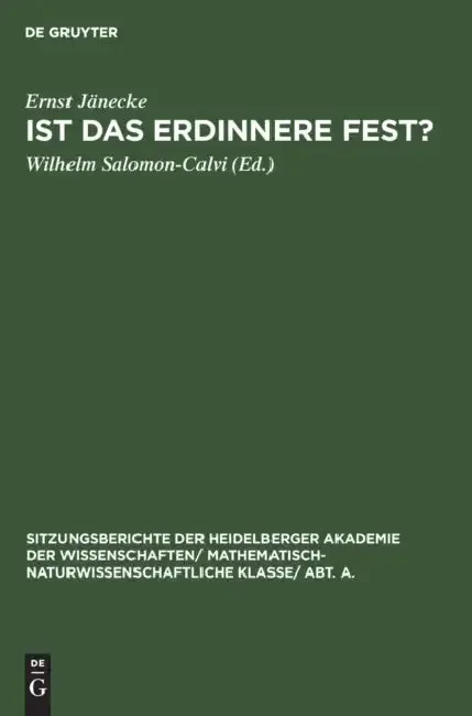 Cover of Ist Das Erdinnere Fest?