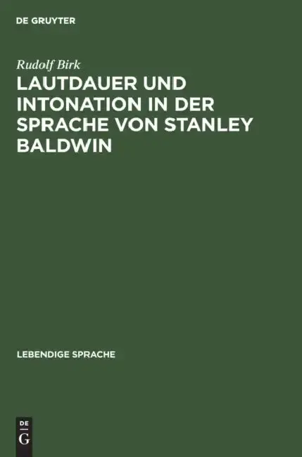 Cover of Lautdauer Und Intonation in Der Sprache Von Stanley Baldwin