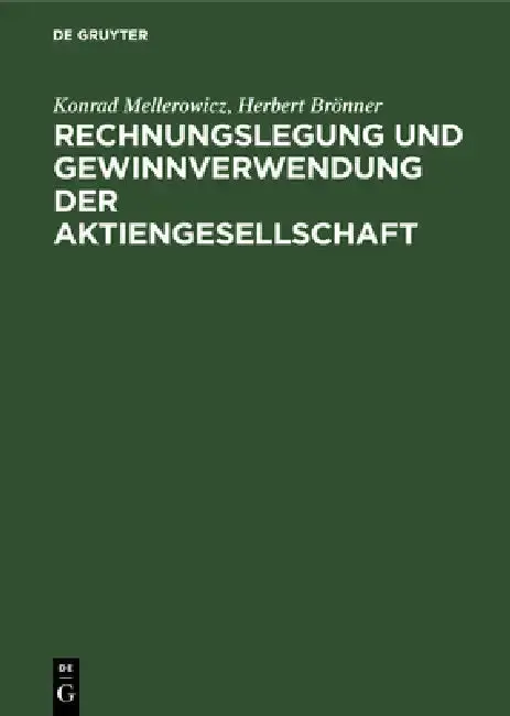Cover of Rechnungslegung und Gewinnverwendung der Aktiengesellschaft