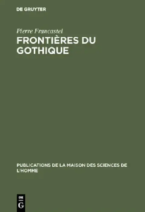 Cover of Frontières du gothique
