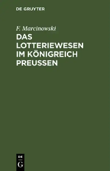 Cover of Das Lotteriewesen im Königreich Preußen