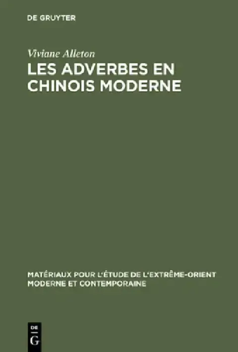Cover of Les adverbes en chinois moderne