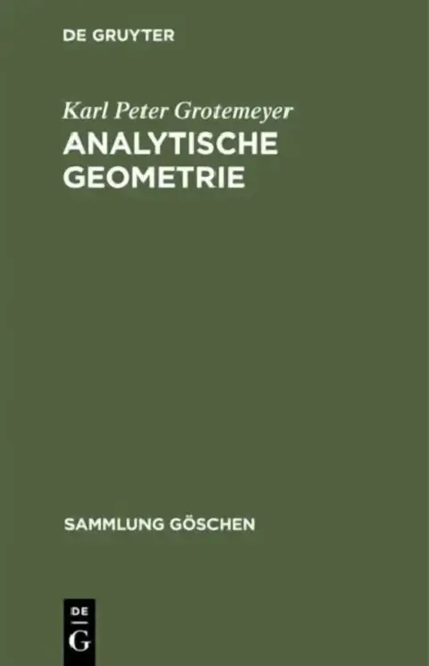 Cover of Analytische Geometrie