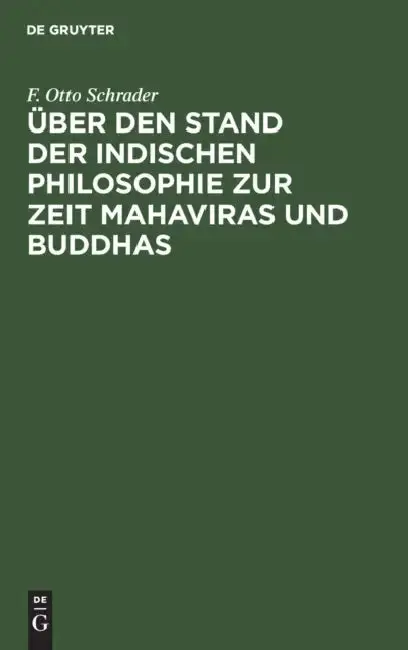 Cover of Über Den Stand Der Indischen Philosophie Zur Zeit Mahaviras Und Buddhas