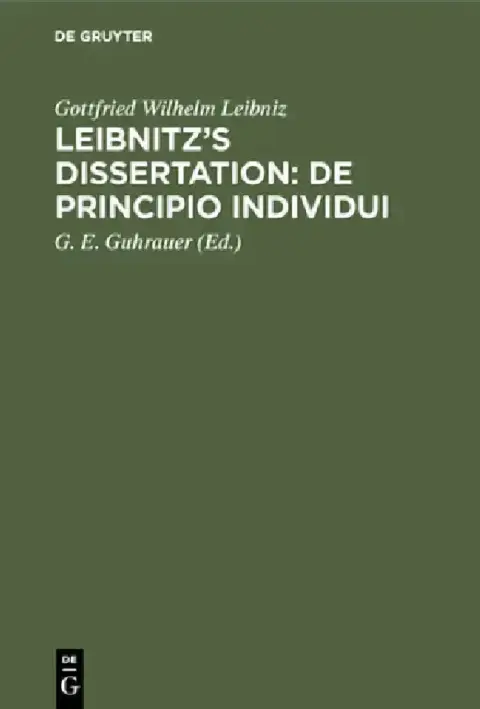 Cover of Leibnitz's Dissertation