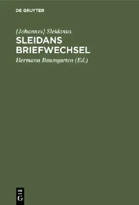 Cover of Sleidans Briefwechsel