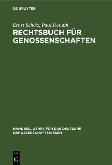 Cover of Rechtsbuch für Genossenschaften