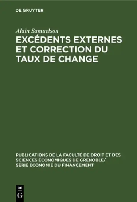 Cover of Excédents externes et correction du taux de change