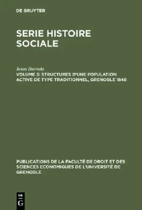 Cover of Structures d'une population active de type traditionnel, Grenoble 1848