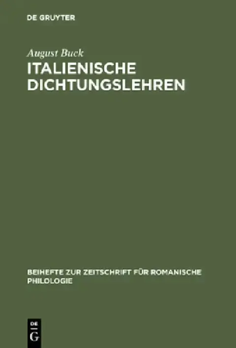 Cover of Italienische Dichtungslehren