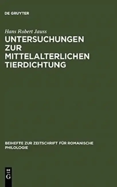 Cover of Untersuchungen Zur Mittelalterlichen Tierdichtung