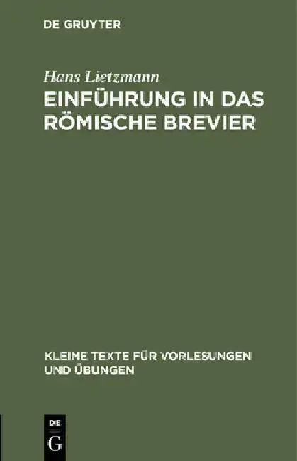 Cover of Einführung in das römische Brevier