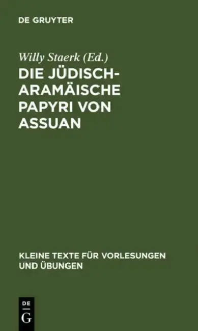 Cover of Die jüdisch-aramäische Papyri von Assuan