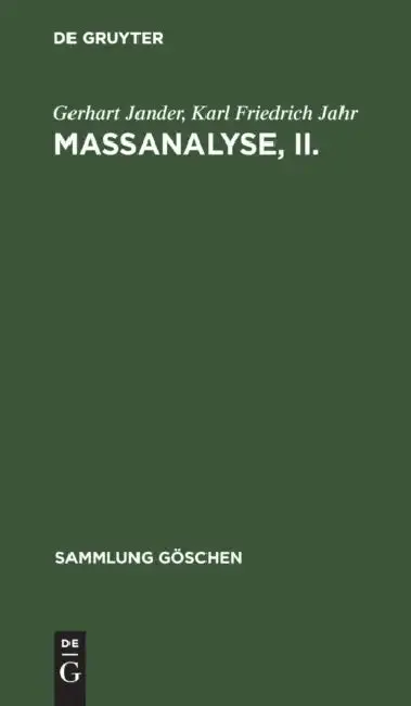 Cover of Maßanalyse, II.