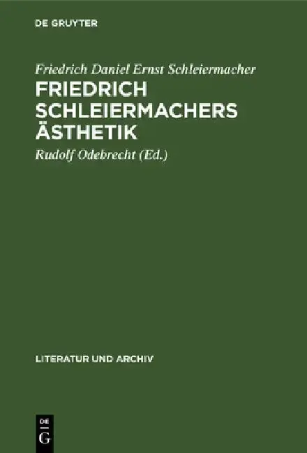 Cover of Friedrich Schleiermachers Ästhetik