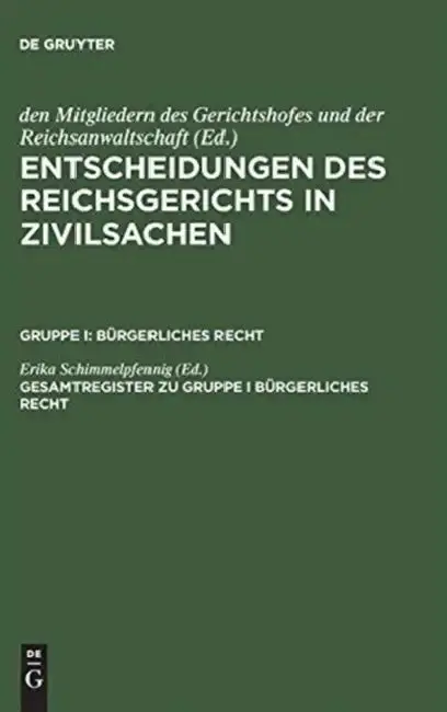 Cover of Gesamtregister Zu Gruppe I Bürgerliches Recht