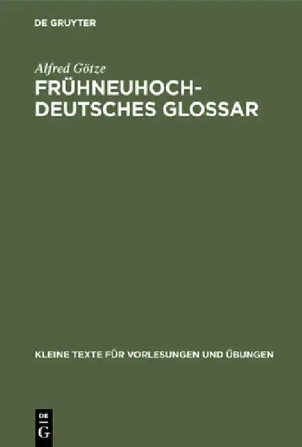 Cover of Frühneuhochdeutsches Glossar