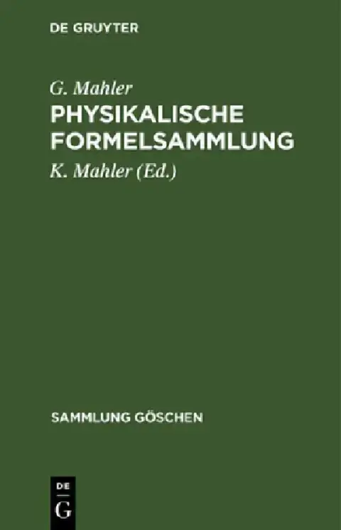Cover of Physikalische Formelsammlung