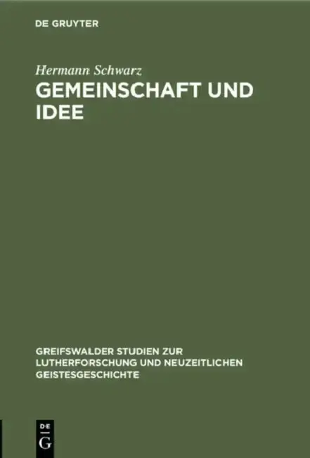 Cover of Gemeinschaft Und Idee