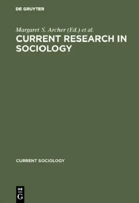 Cover of Current Research in Sociology