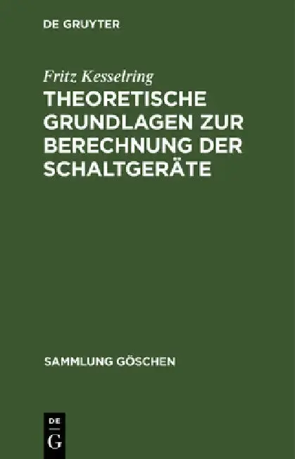 Cover of Theoretische Grundlagen Zur Berechnung Der Schaltgeräte