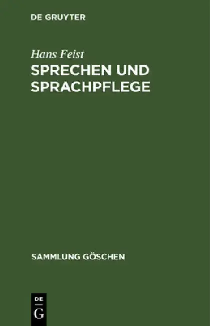 Cover of Sprechen Und Sprachpflege
