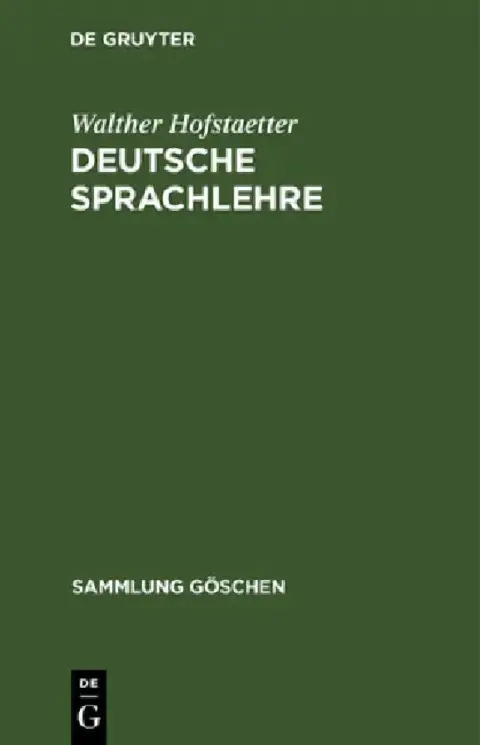 Cover of Deutsche Sprachlehre