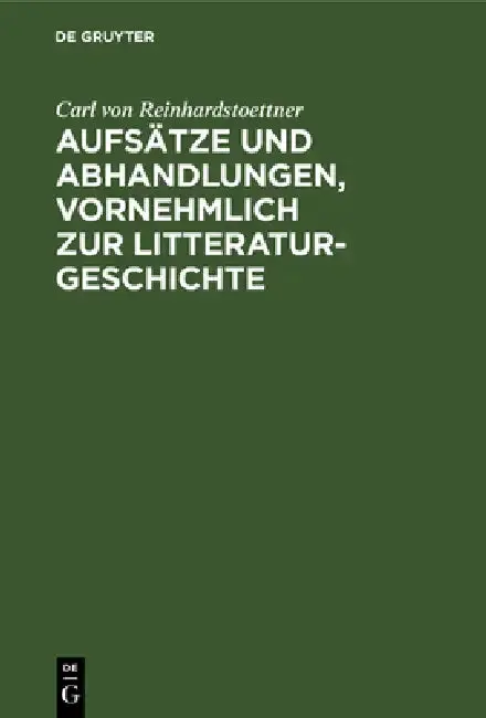 Cover of Aufsätze Und Abhandlungen, Vornehmlich Zur Litteraturgeschichte