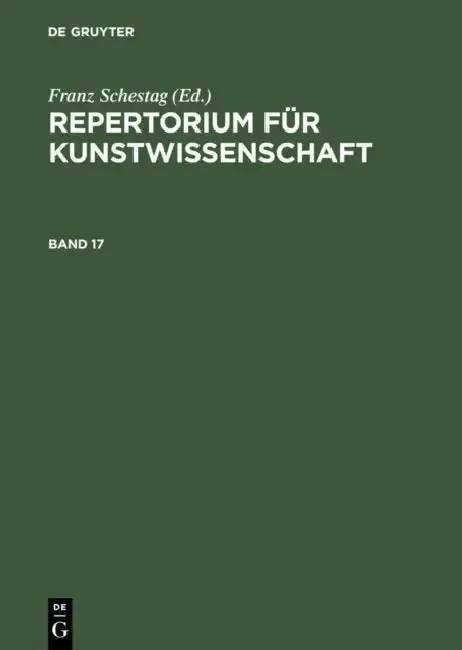 Cover of Repertorium Für Kunstwissenschaft. Band 17