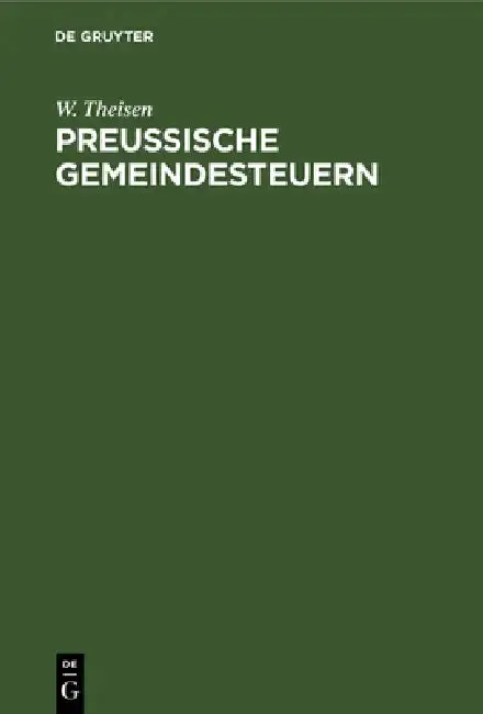 Cover of Preußische Gemeindesteuern