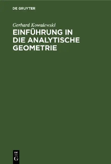 Cover of Einführung in die analytische Geometrie