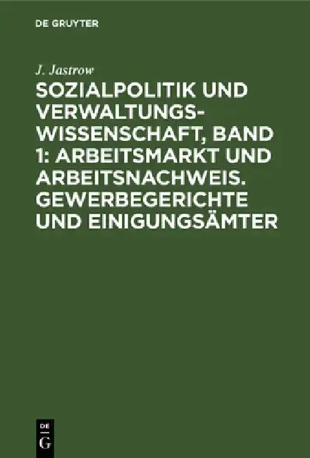 Cover of Sozialpolitik Und Verwaltungswissenschaft, Band 1